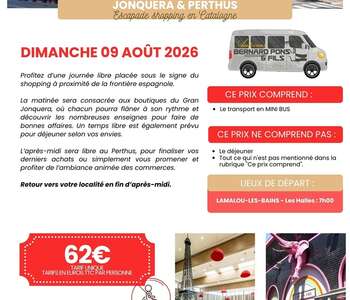 EXCURSION EN BUS : ESCAPADE ET SHOPPING EN CATALOGNE