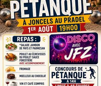 FÊTE DE LA PÉTANQUE : REPAS ET SOIRÉE DISCO