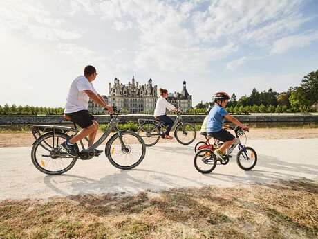 Chambord à vélo en famille