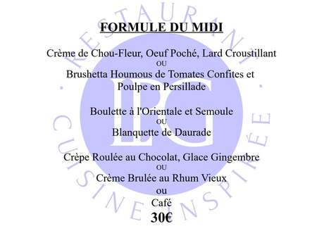 Menu de la semaine (Restaurant LPG)