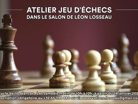 Atelier jeu d'échecs dans le salon de Léon Losseau