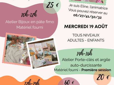 Ateliers créatifs : bijoux, modelage et scrapbooking