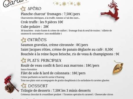 Menu de fêtes Le p'tit cardinal s'invite chez vous