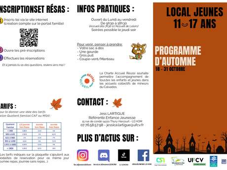 Programme automne du Local Jeunes