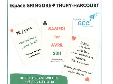 Concours de Belote organisé par l'Apel de Notre Dame