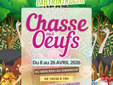 Chasse aux œufs 2026 à travers la ferme et dans un labyrinthe