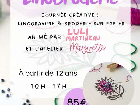 Journée créative - Linogravure et broderie sur papier