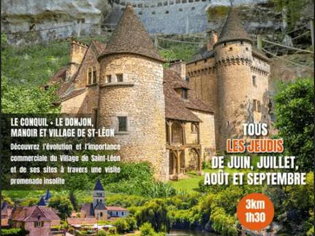 Balade Saint Léon sur Vézère, Le Conquil, Le Donjon et Manoir de la Salle