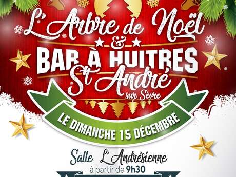 Arbre de Noël et bar à huîtres