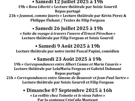 Lectures et spectacles au jardin - Suite du voyage à travers l'oeuvre d'Ernest Pérochon