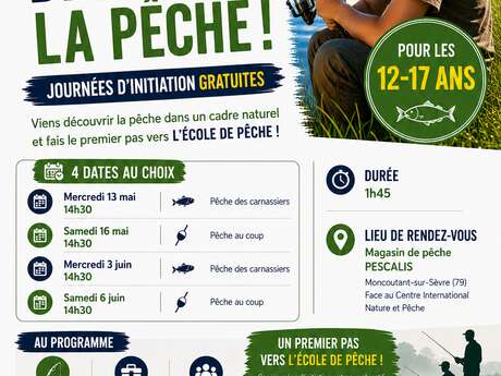 Journées d'initiation gratuites - Découvre la pêche!