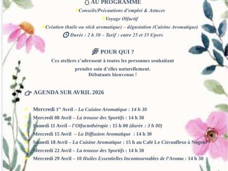 Ateliers d'aromathérapie d'avril par Les Fées Aromatiques