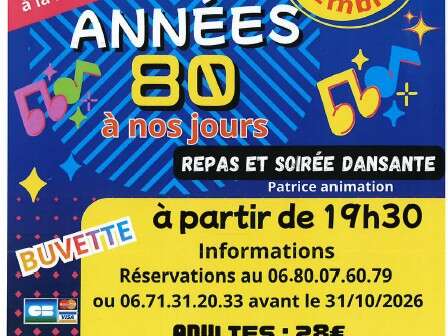 Soirée dansante "Des années 80 à nos jours"