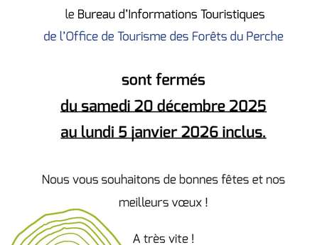 Château et Office de tourisme de Senonches. Fermeture du 20 décembre au 5 janvier