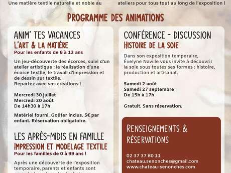 Exposition - Ecorces textiles oeuvres sur soie
