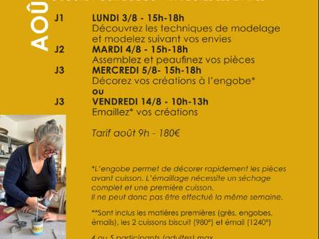 Ateliers céramique - Stage d'Août par Véronique Vaude