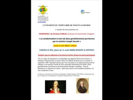 Conférence de l’Université du Temps Libre