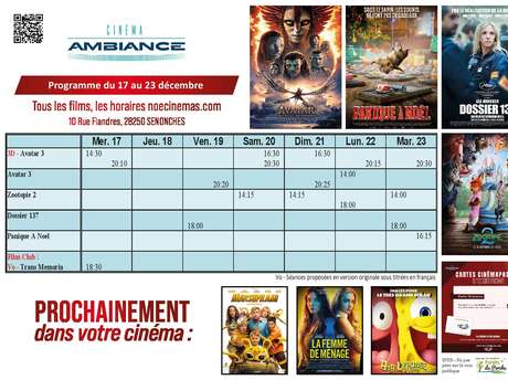 Programme cinéma  du 17 au 23 décembre