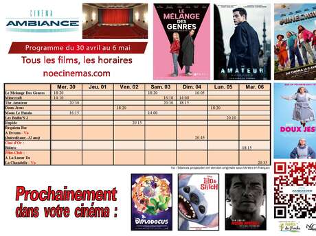 Programme cinéma du 30 avril au 6 mai