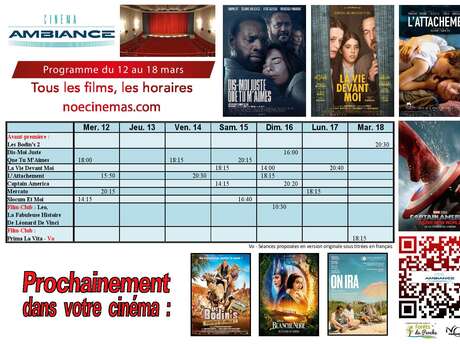 Programme cinéma du 12 au 18 mars