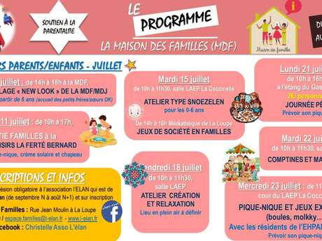 Animations estivales de la Maison des Familles