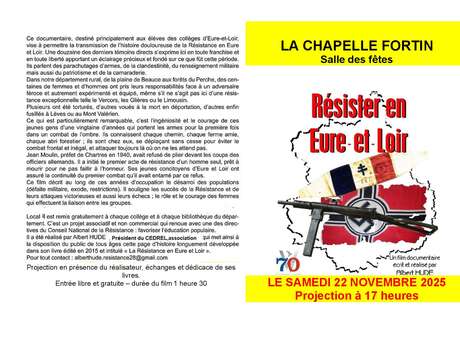 Projection du film "Résister en Eure-et-Loir"