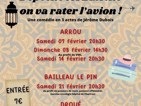 Théâtre - Dépêche-toi Bibiche on va rater l'avion !