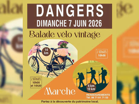 Balade à vélo vintage et marche