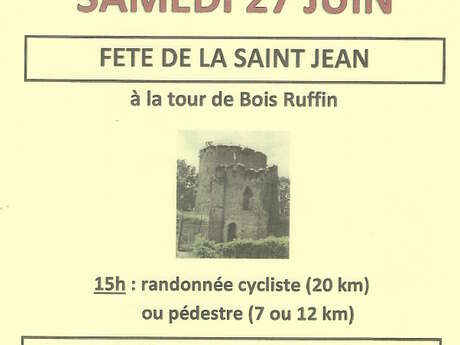 Fête de la St-Jean à Bois-Ruffin : randonnée pédestre/cycliste, repas, feu de St Jean