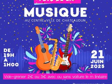 Vide-grenier nocturne pendant la Fête de la Musique