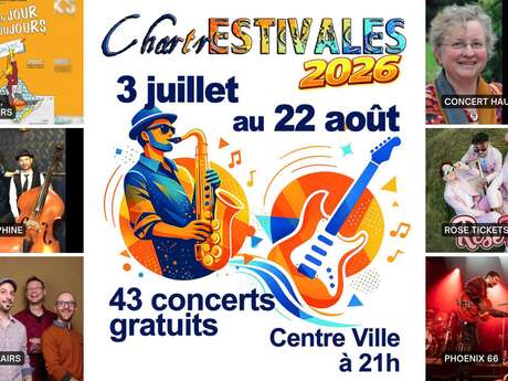 ChartrEstivales 2026 : Ados un jour, à dos toujours ; Groupe Josephine ; La Route des Airs ; Concert hautbois et orgue ; Rose Tickets ; Phoenix 66