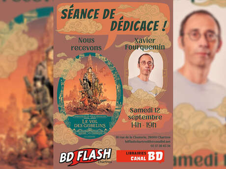Séance de dédicace de Xavier Fourquemin pour Chroniques de Fer et d'Écailles