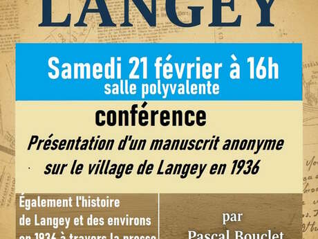 Conférence - Le village de Langey et ses environs en 1936