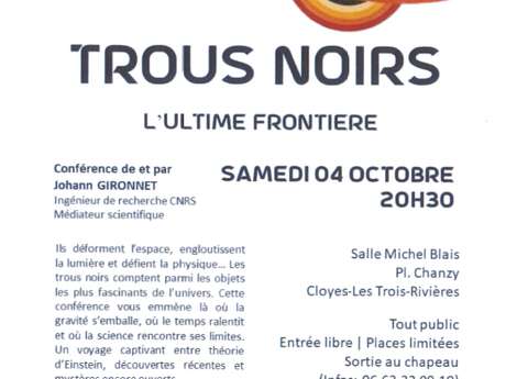 Conférence - Trous noirs, l'ultime frontière