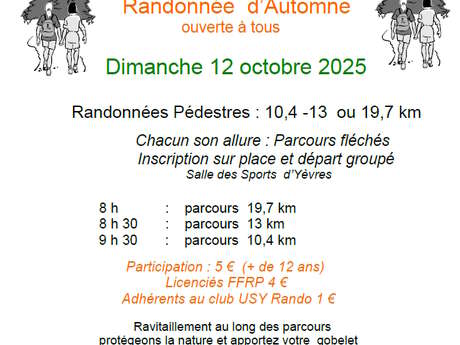 Randonnée pédestre d'automne