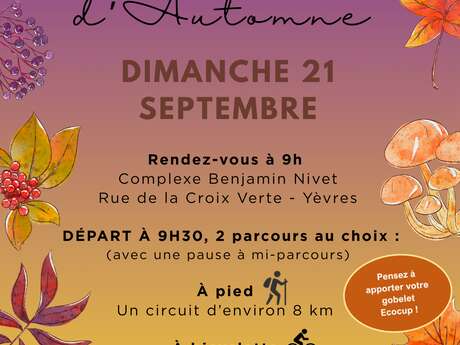 Randonnée d'automne à pied ou à vélo