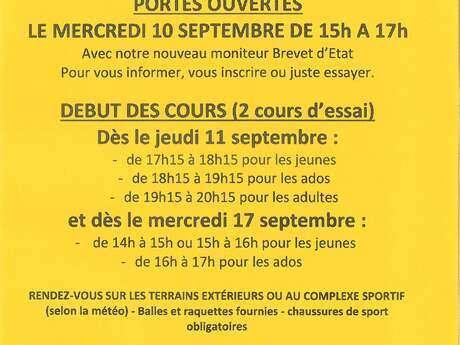 Portes ouvertes du tennis club de Thiron-Gardais