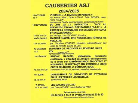 CAUSERIES ASJ 2024/2025