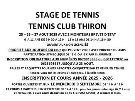 Stage de tennis