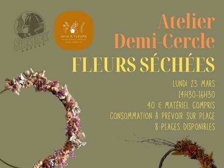 Atelier demi-cercle fleurs séchées