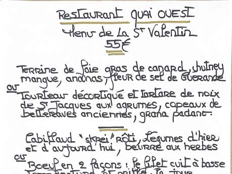 La Saint-Valentin au Quai Ouest