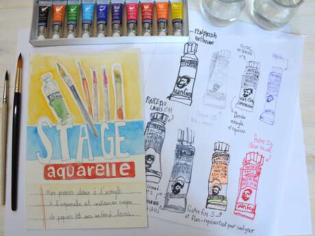 Stage "Things on the table : dessin au trait et aquarelle "