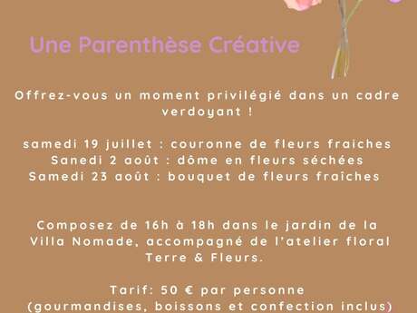 Atelier floral à la Villa Nomade