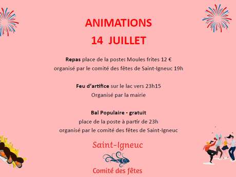Repas, bal et feu d'artifice