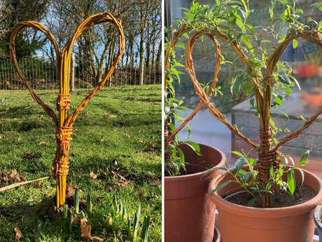 Stage de vannerie : Petite vannerie pour le jardin - fleur en osier, mobile...