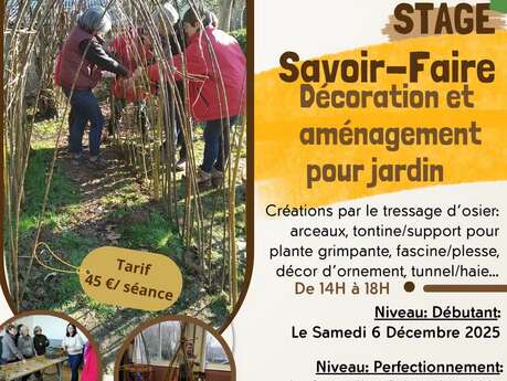 Stage Savoir-Faire : Décoration et aménagement pour jardin / Débutant Stage Savoir-Faire : Décoration et aménagement pour jardin / Débutant