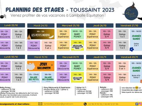 Lamballe Equitation - Stages Automne 2023