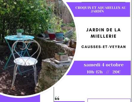 AQUARELLE VAGABONDE AU JARDIN DE LA MIELLERIE