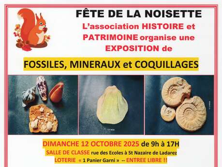 FÊTE DE LA NOISETTE ET EXPOSITION DE FOSSILES,MINÉRAUX ET COQUILLAGES