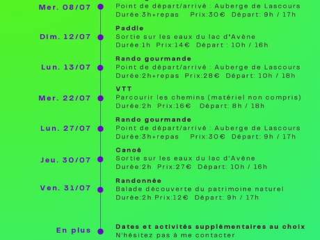 SORTIE PADDLE 1H SUR LES EAUX DU LAC D'AVENE